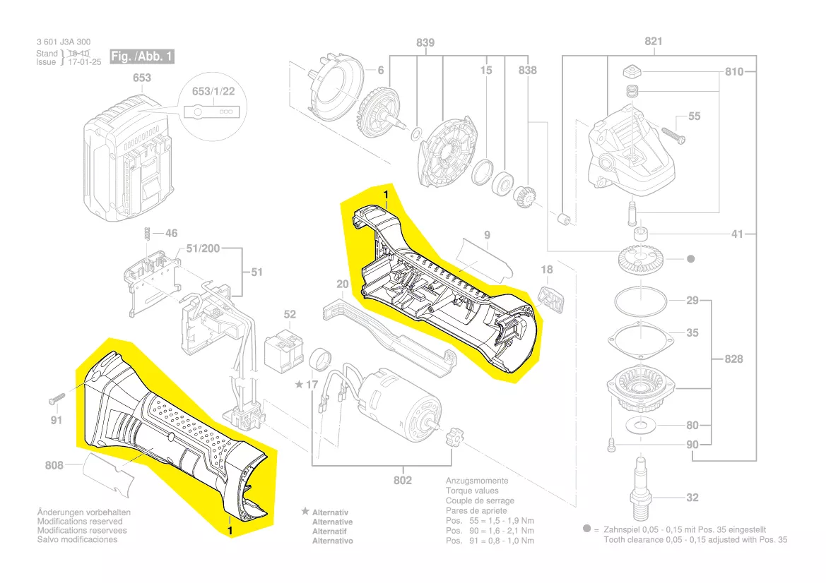 Coquille GWS 18 V-LI, GWS 18-125 V-LI, GSC 18V-16...